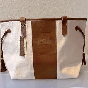 NWT Mud Pie Initial “A” Tote